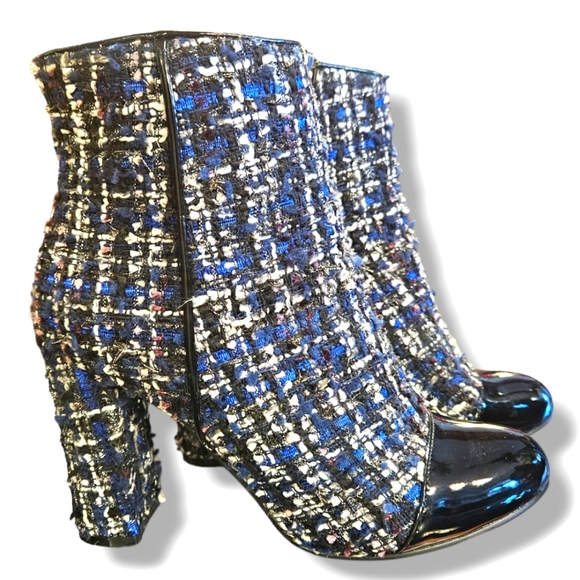 Women's Tweed ankle boots. Size 7. Block Heel - Picture 1 of 5